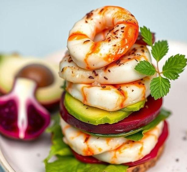 mary berry avocado beetroot and prawn stack