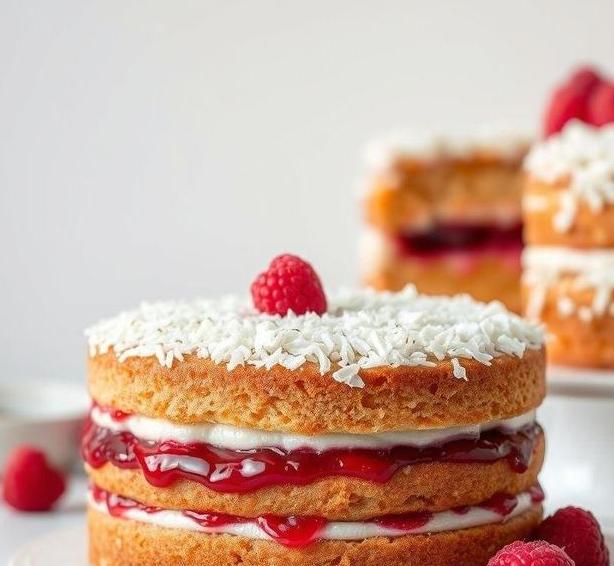mary berry coconut and jam cake