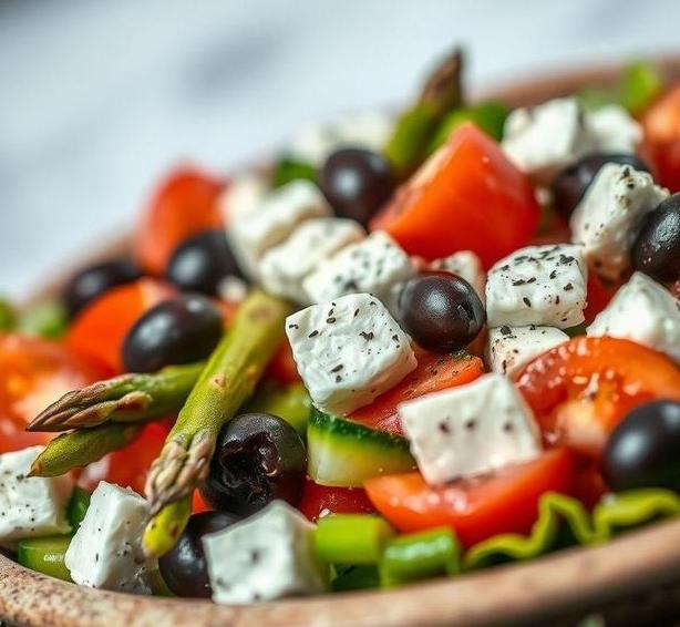 mary berry greek salad with asparagus recipe