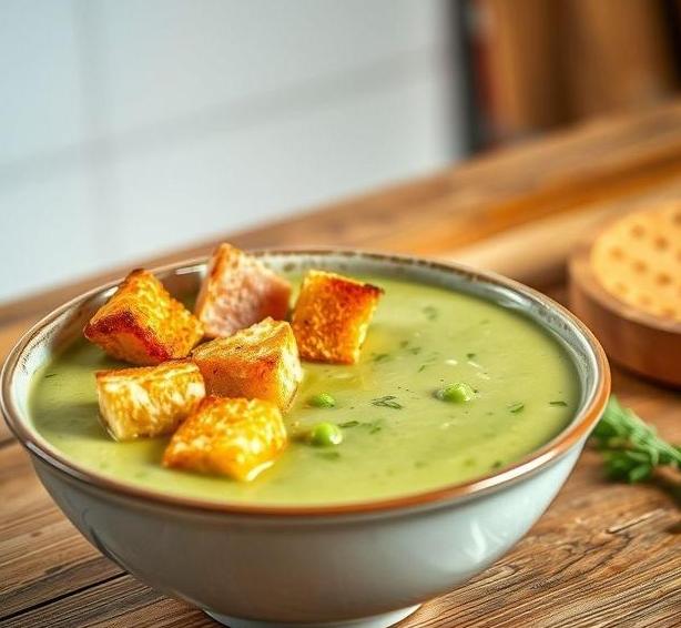 mary berry pea and ham soup with mustard croutes 1