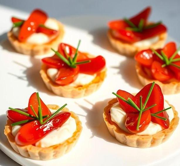 mary berry red pepper cheese and chive canape tarts 1