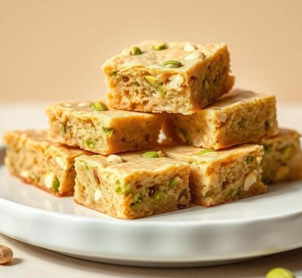 mary berry white chocolate and pistachio blondies 1